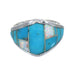 Opal Turquoise Inlay Authentic Sterling Silver Ring Size 5-3/4 RX61781